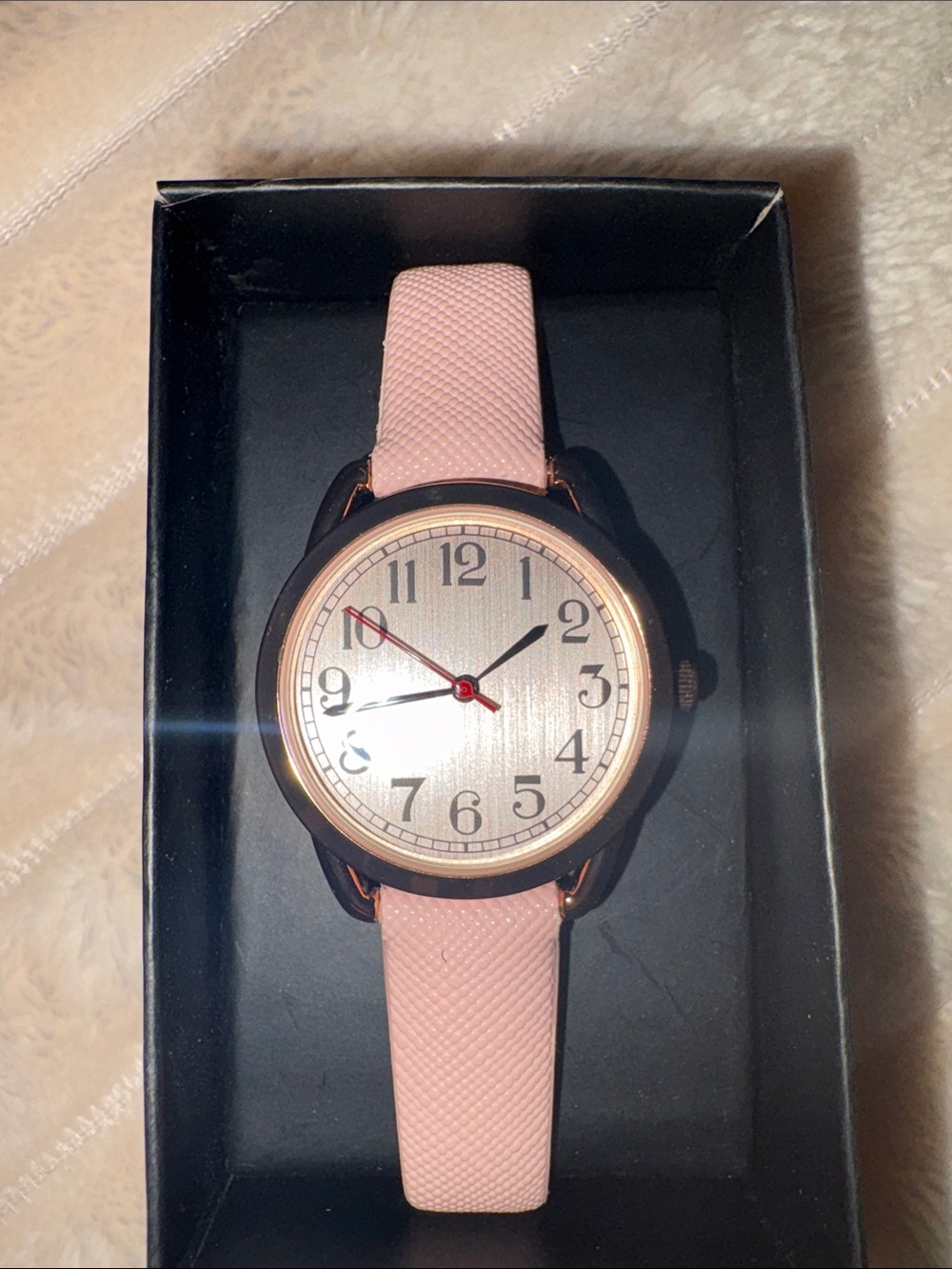 Pink Strap Rose Gold Accent Analog Watch